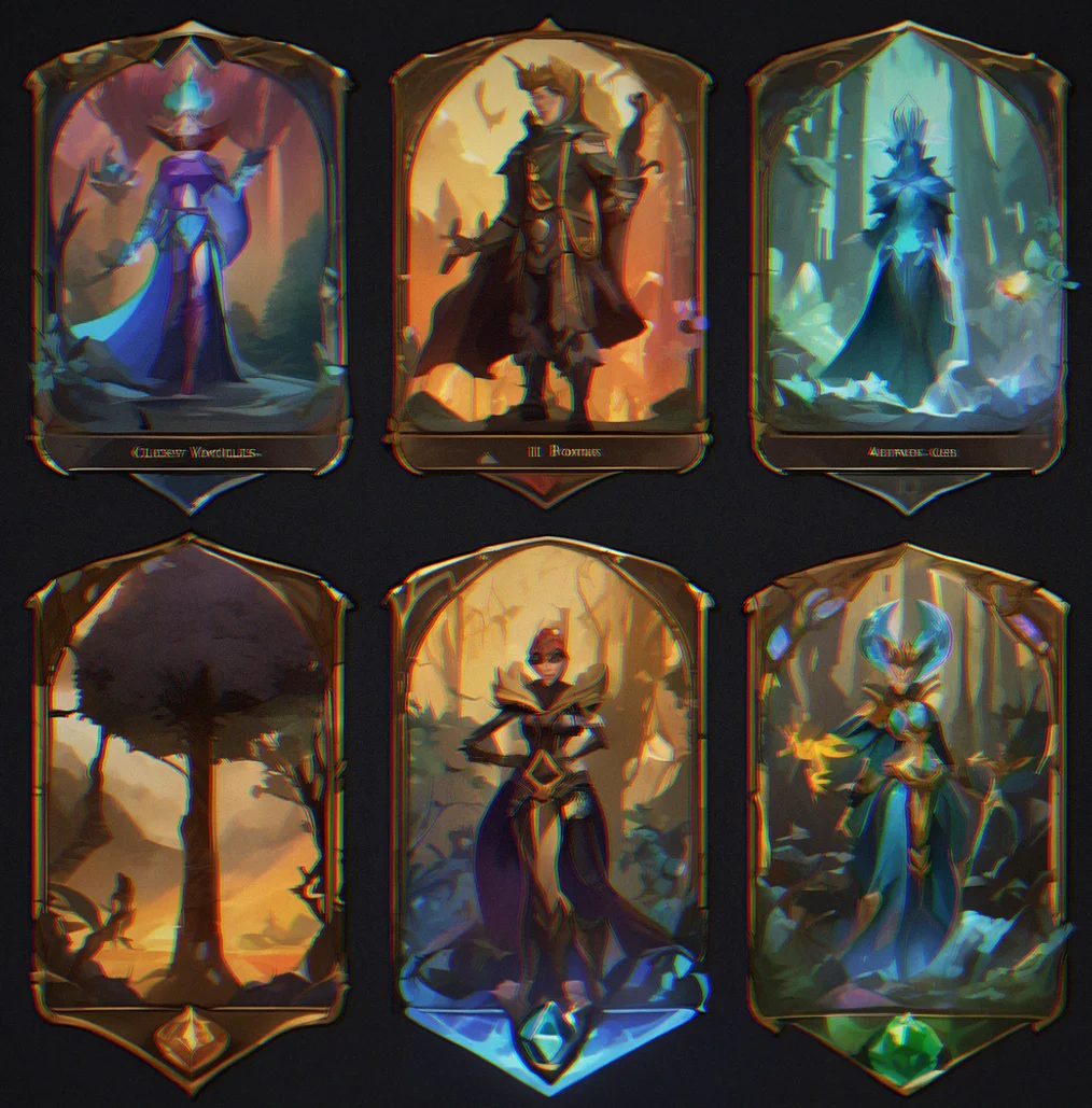Five character class icons arranged in a row with distinct silhouettes and color schemes